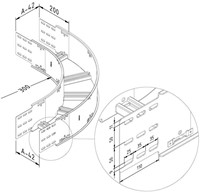CLF160-B90-0600-UG Horizontale bocht CLF160 h=160mm, b=600mm, 90°, ultra galva-1