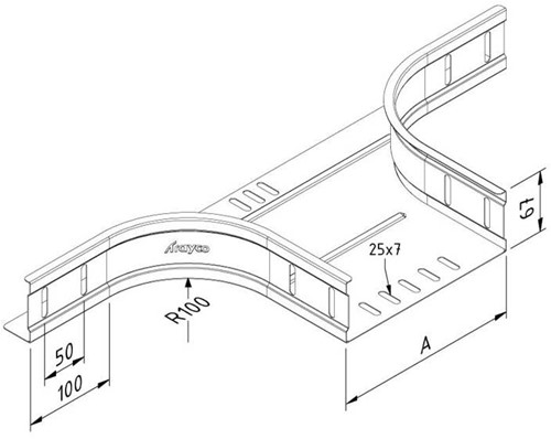 CT60-BR-075-UG Kabelgoot aftakstuk b=75mm, ultra galva-2