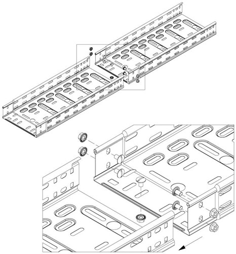 CTLI60-075-3PG Kabelgoot ineenschuifb. licht h=60mm, b=75mm, l=3000mm, sendzimir-3