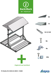 RS-1500-B2B-UG PV Shelter uitbreidingsset Back2Back 